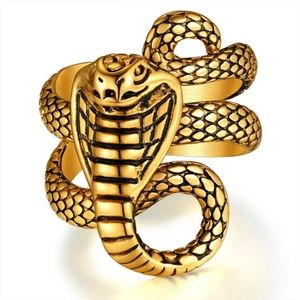 ChainsHouse Cobra Snake Infinity Stainless Steel Gold Ring NEW IN BOX US 7